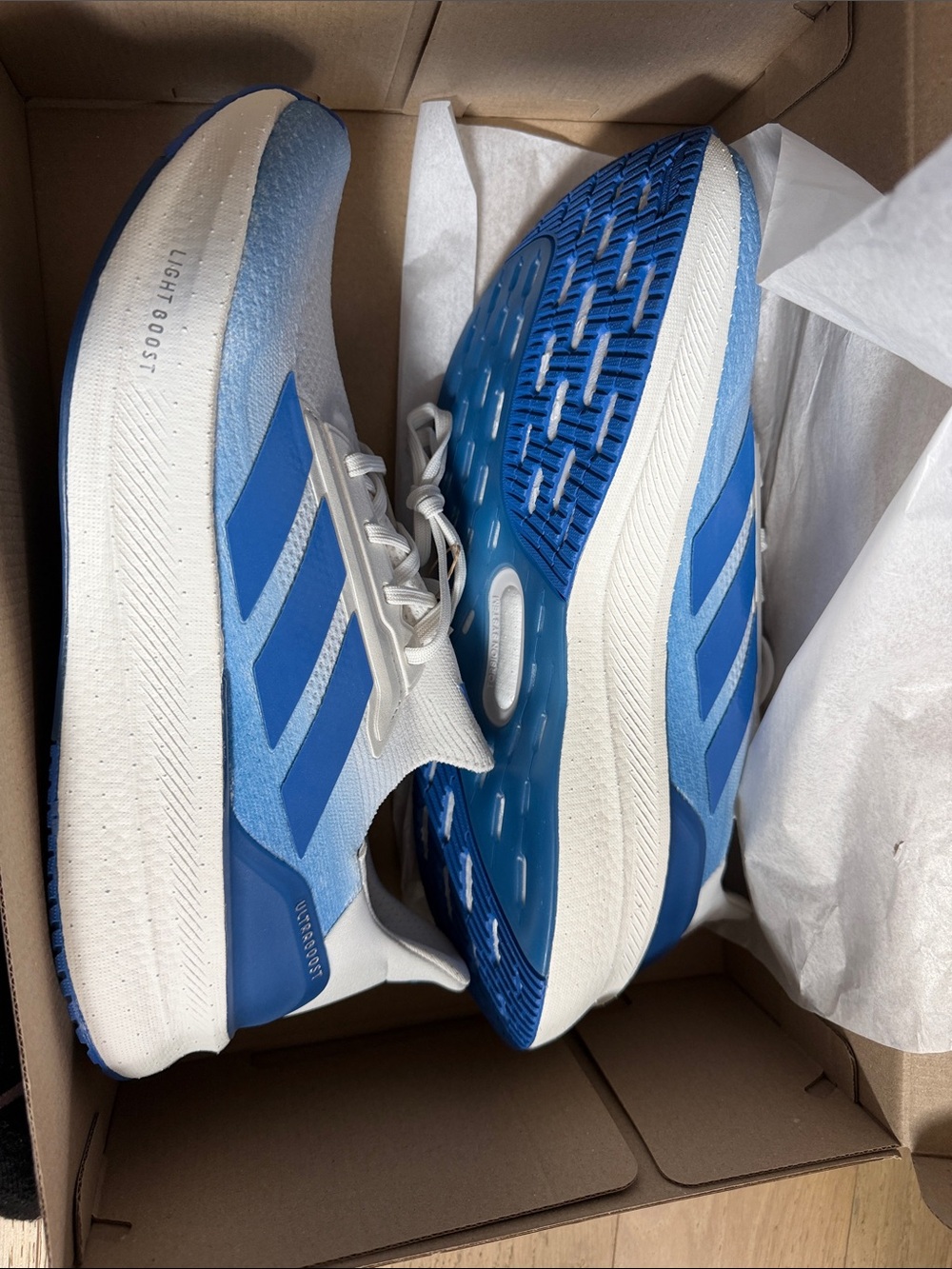 adidas Light Boost Men's Running Shoes - Blue/White